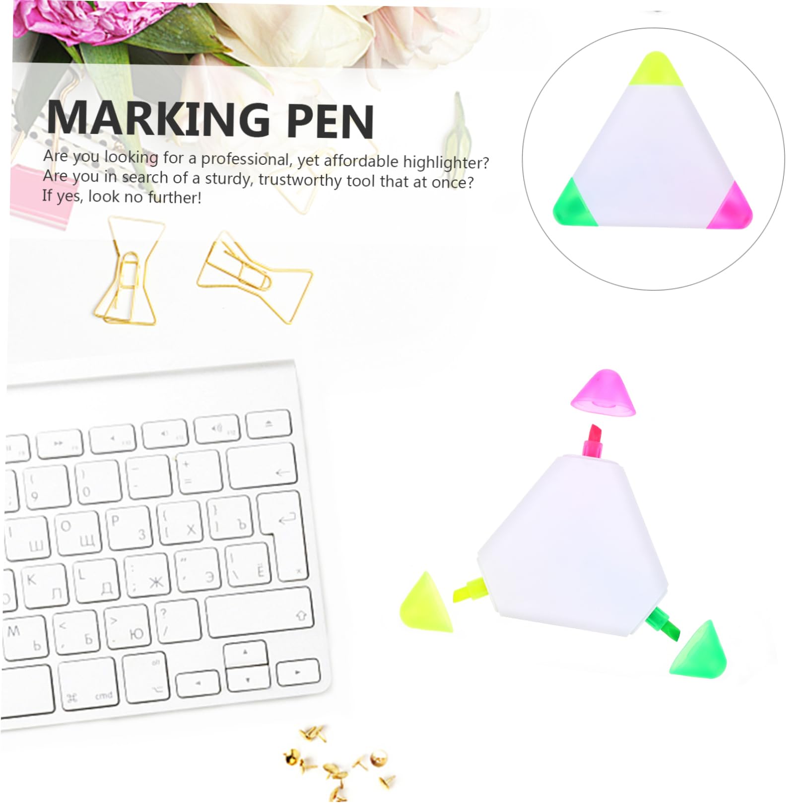 Angoily 6 Sätze Textmarker Fluoreszierender Farbstift Dreieckmarker Hervorheben Schreibstifte Fluoreszierende Zeichenstifte Fluoreszierender Markierungsstift Dreieckstifte 5 Stück * 6