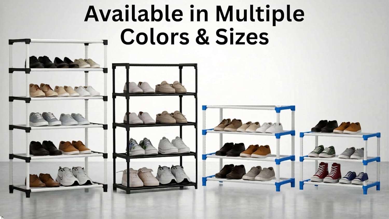 6 Layer Multipurpose Shoe Rack Organizer | Premium Plastic Storage Shelf for Shoes, Clothes & Books | Space Saving Stand for Home 1