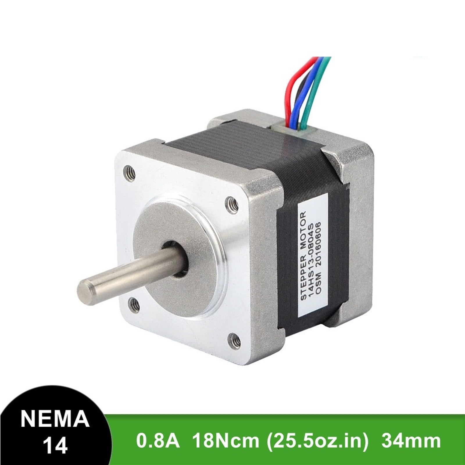 Schrittmotor 18 Ncm 0,8 A 4-34 mm Bipolar 1,8 Grad Schrittmotor 14HS13-0804S 1 Stück Spezialmotor