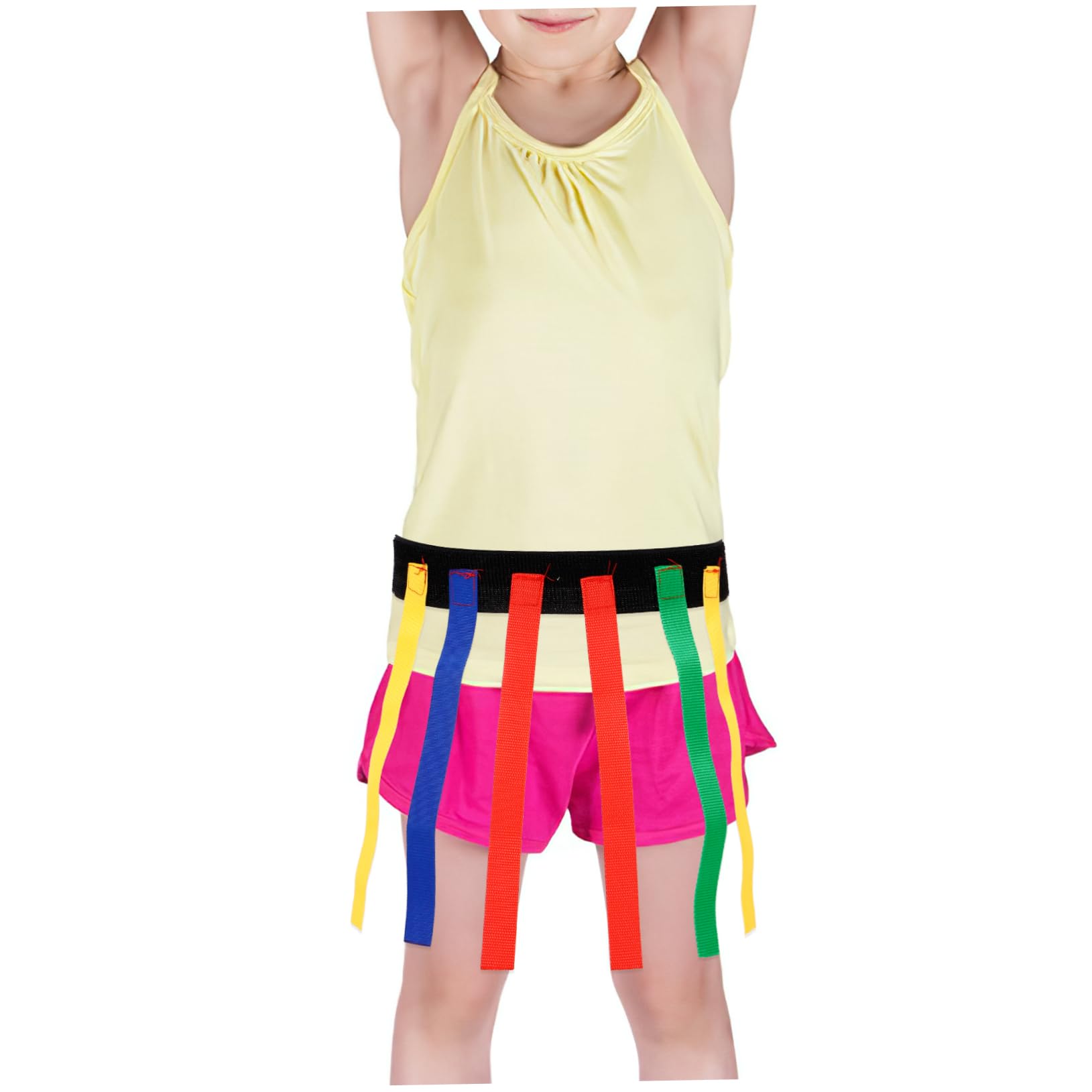5sets Cinture Per Giochi Di Reazione Ragazzo Ragazza Attività Outdoor Con Code Colorate Prodotto Per Allenamento Sensoriale Adatto Ragazzi e Ragazze Per Giochi Di Gruppo e Famiglia