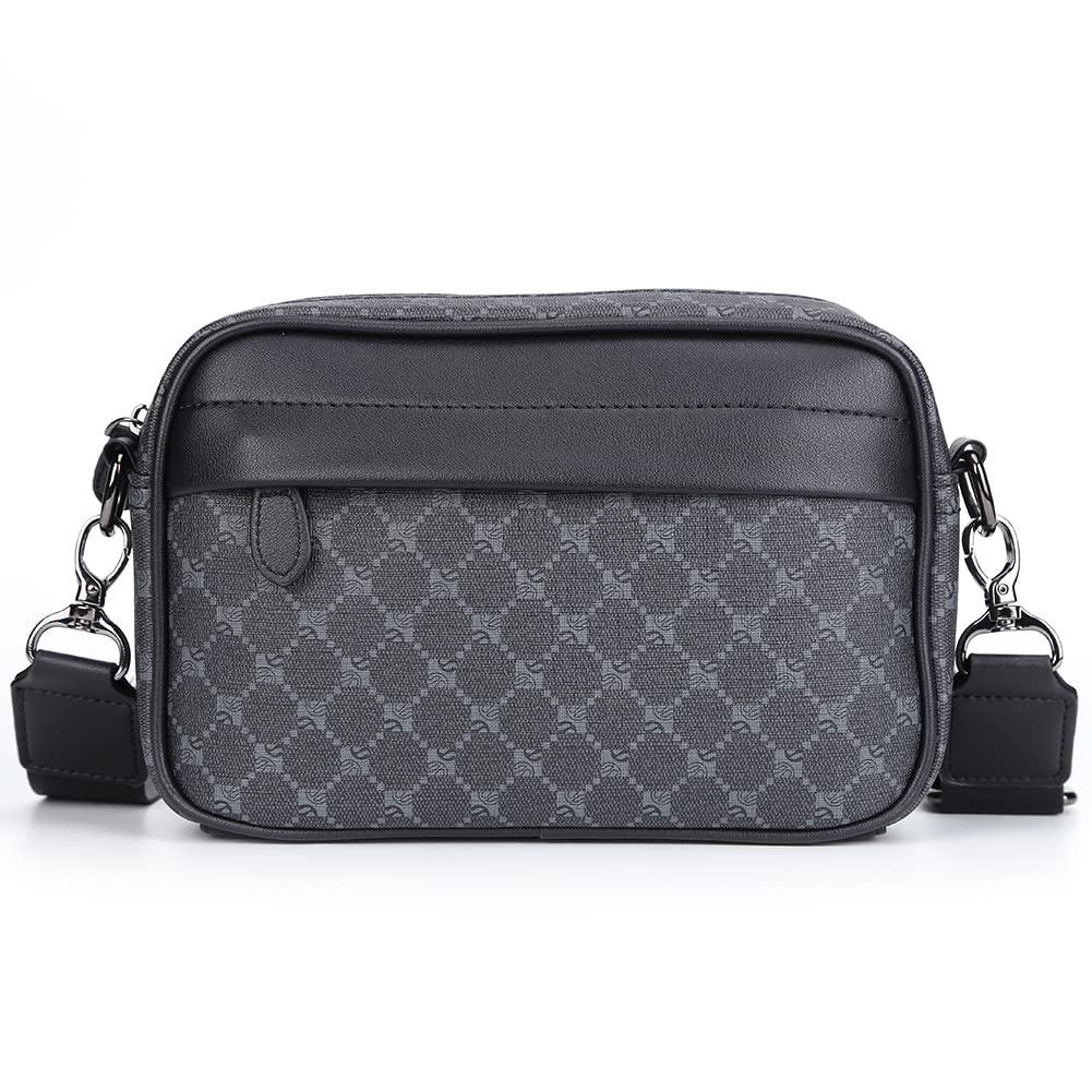 Starnearby - Bolso bandolera para hombre, de piel sintética, Crossbody Bag, pequeño bolso cuadrado, bandolera, bolsa para teléfono móvil, bolsa para negocios, viaje y trabajo