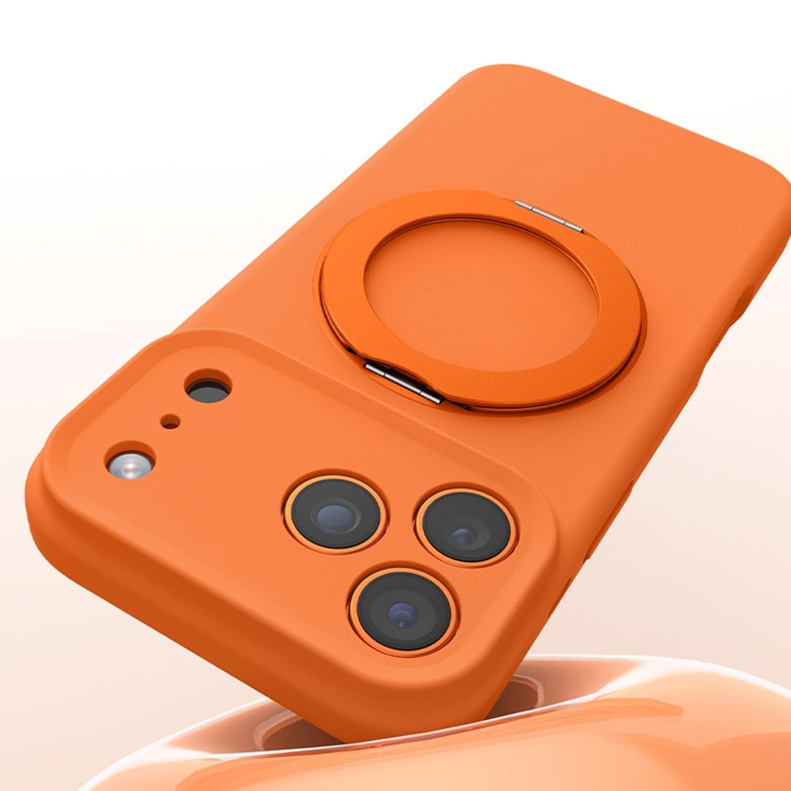 Generico Custodia Per IPhone 17 Pro Max/17 Pro/17, Ultra Sottile Silicone Liquido Case With Antiscivolo Staffa Ricarica Wireless Guscio