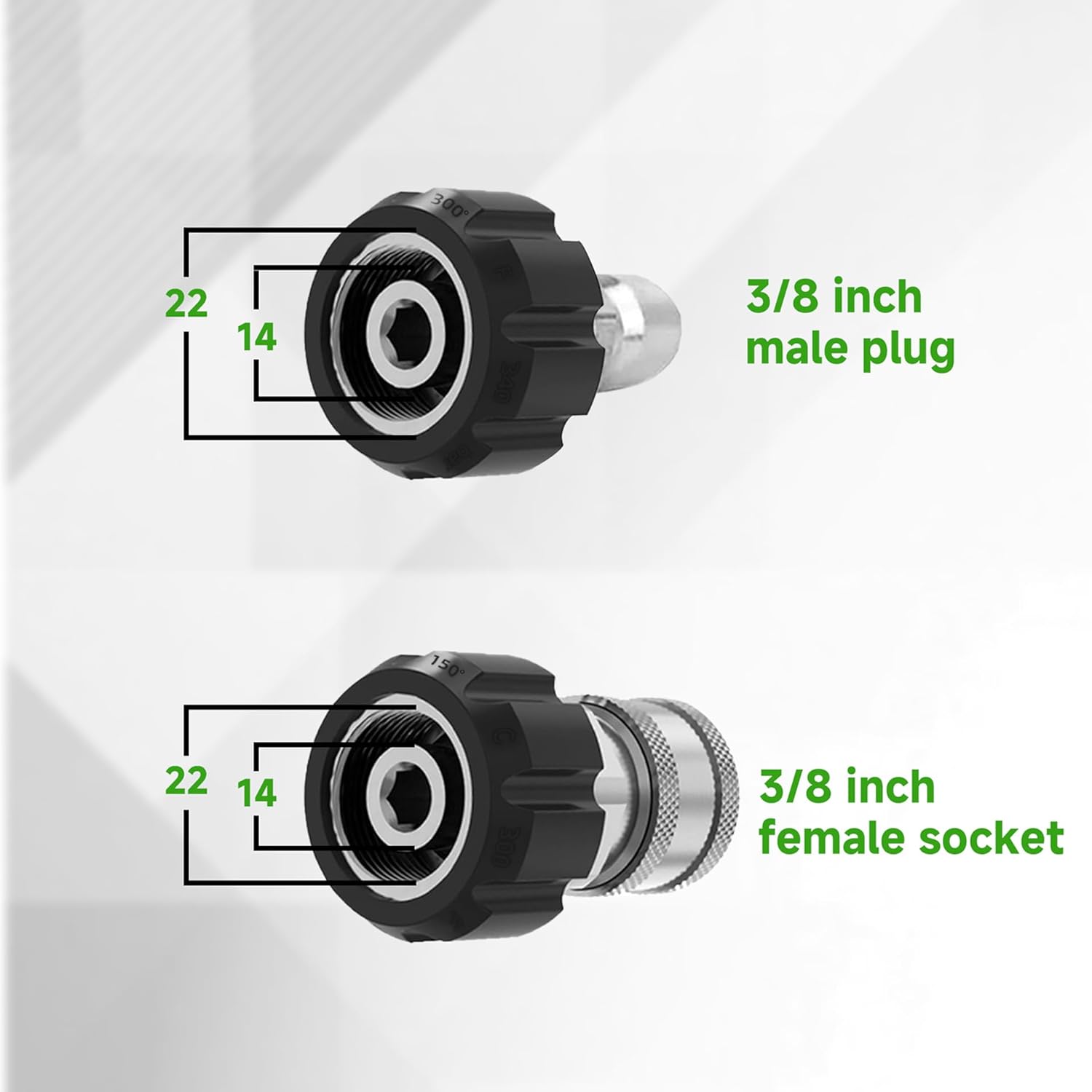 150FT 3/8'' Pressure Washer Hose 4200 PSI, Non Marking, Non Marking Pressure Washer Hose Steel Wire Braided Power Washer Hose for Hot and Cold Water with M22 14mm to 3/8 Inch 360° Swivel Quick Connect