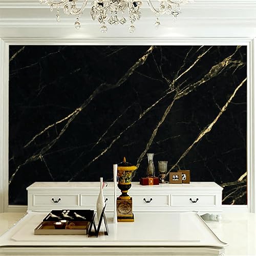 Papel tapiz fotográfico 3D con diseño de mármol de lujo ligero, póster de pared con rayas doradas y negras, papel tapiz artístico para sala de estar