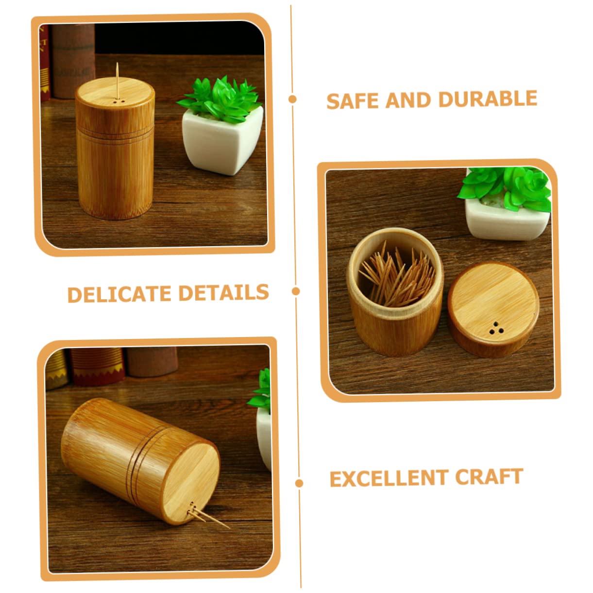 BRIGHTFUFU Storage Tube Travel Toothpick Vintage Toothpick Holder Pocket Toothpick Holder Round Toothpicks Rustic Toothpick Dispenser Mini Decor Vending Machine Toothpick Holder