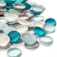 Vista 13 de Floroom 300 pétalos de rosa burdeos marrón, pétalos de flores de seda sintética, para niñas, cestas, pasillos, dispersión, centros de mesa, cena