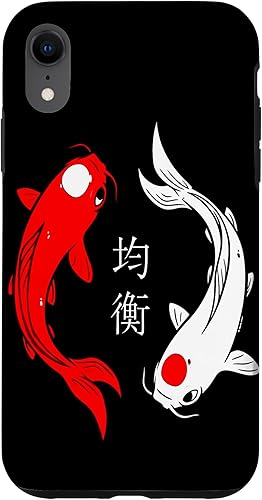 Funda de arte asiático para iPhone XR Yin And Yang Japanese Koi Fish Balance and Harmony