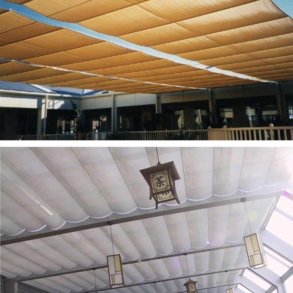 Vela ombreggiante retrattile onda, sole, sole vela retrattile pergolato, veranda (colore: bianco, dimensioni: 0,6x7 m)
