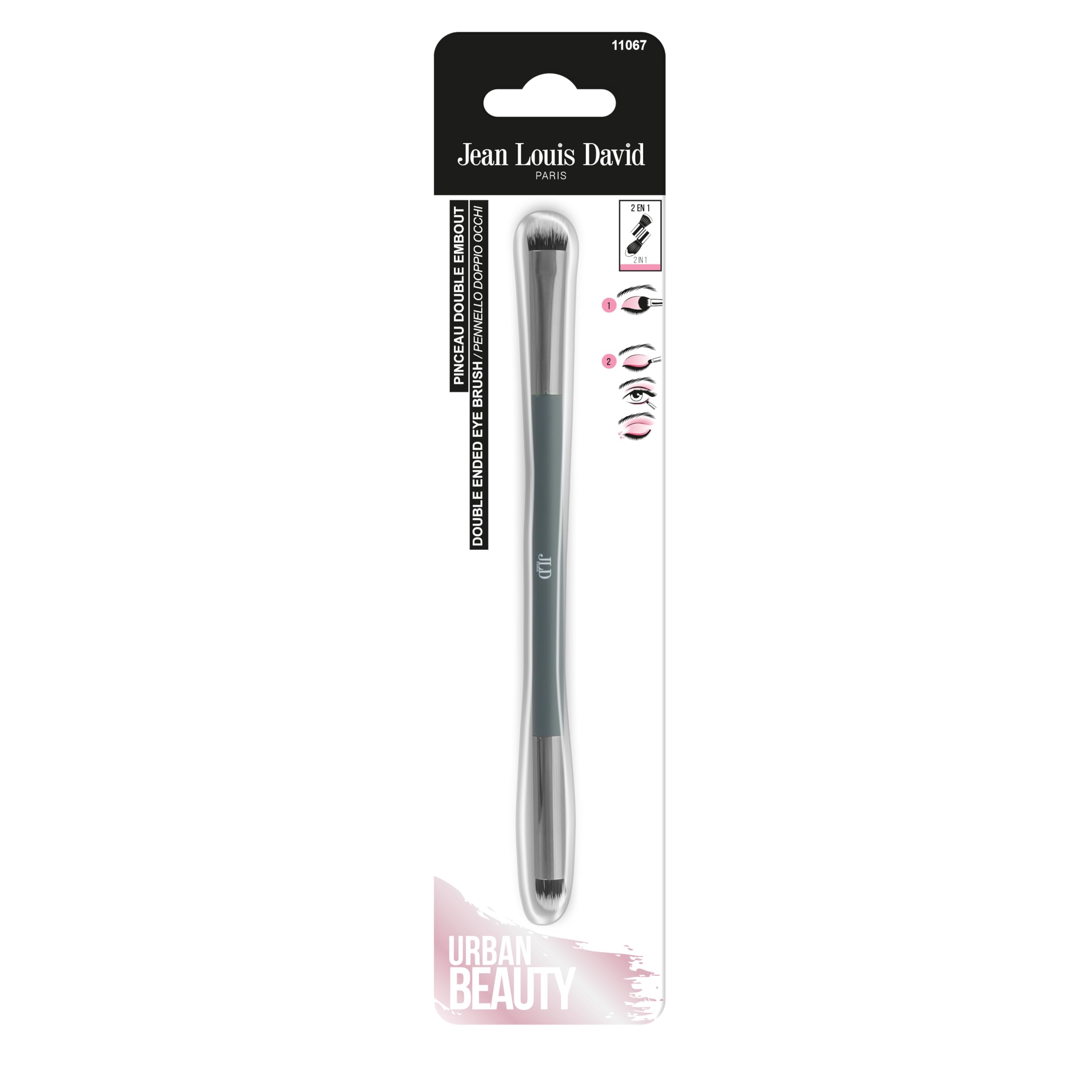 Jean Louis David Double Ended Eye Brush - Eyeshadow - Make-Up, Black - Image 2