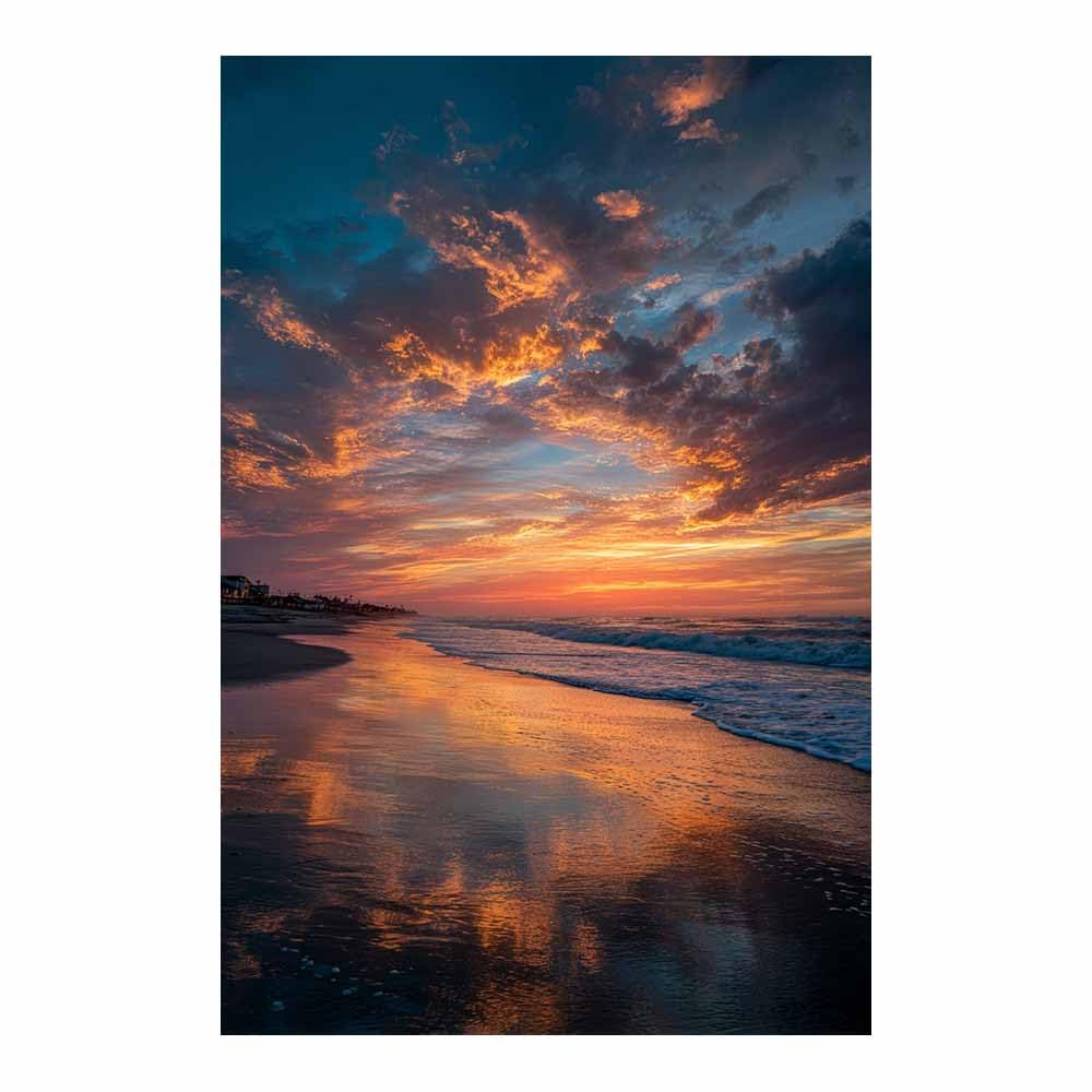 HOQIU Beautiful wall art Vibrants Beaches es Sunset canvas artwork for wall, art prints, For living room, bedroom, bathroom, dining room, painting and decor.(Multicolor)-80x120cm Unframed