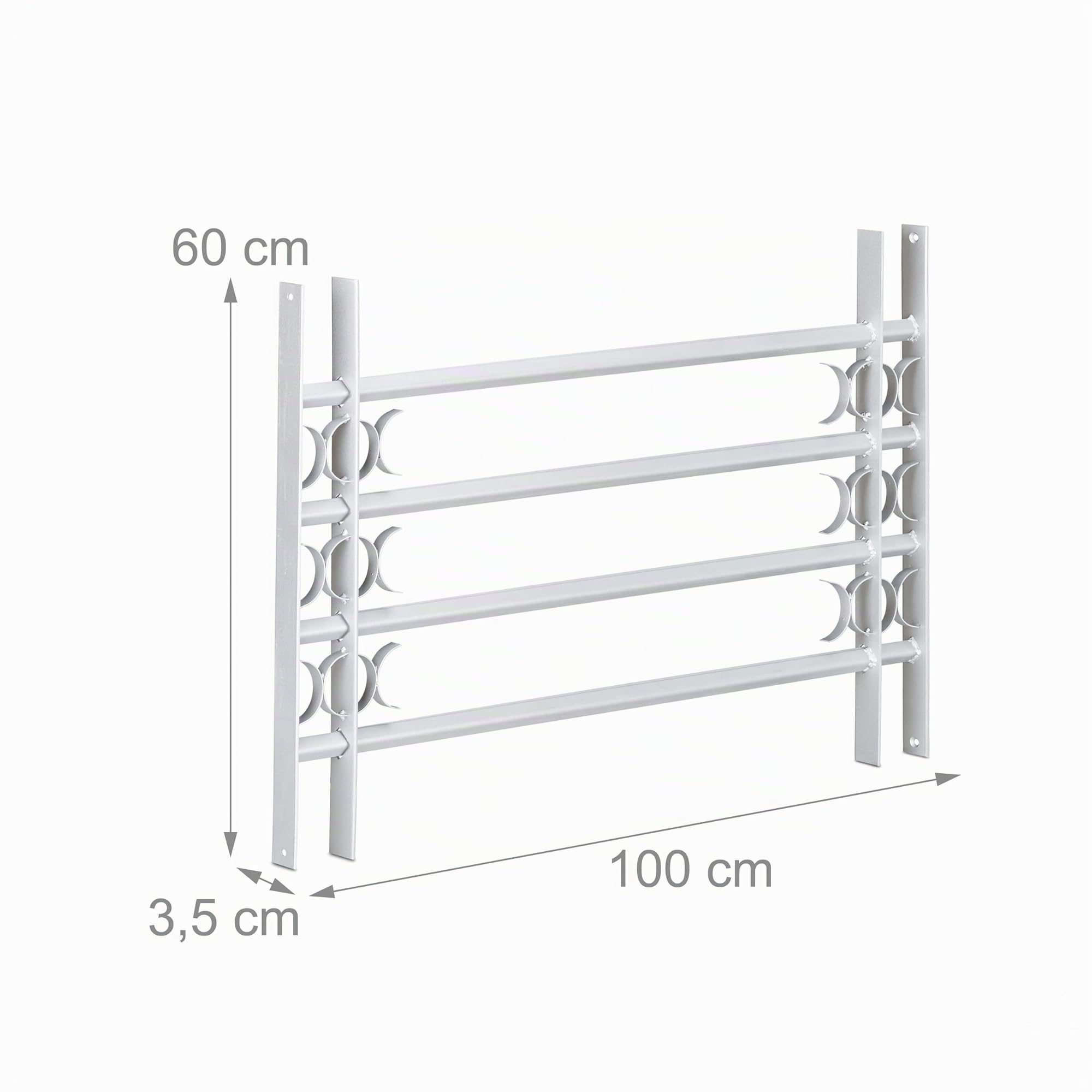 Relaxdays Grate per Finestre Antiscasso, 600x1000-1500 mm, Estensibili, Acciaio Robusto, Inferriate di Sicurezza, Grigio