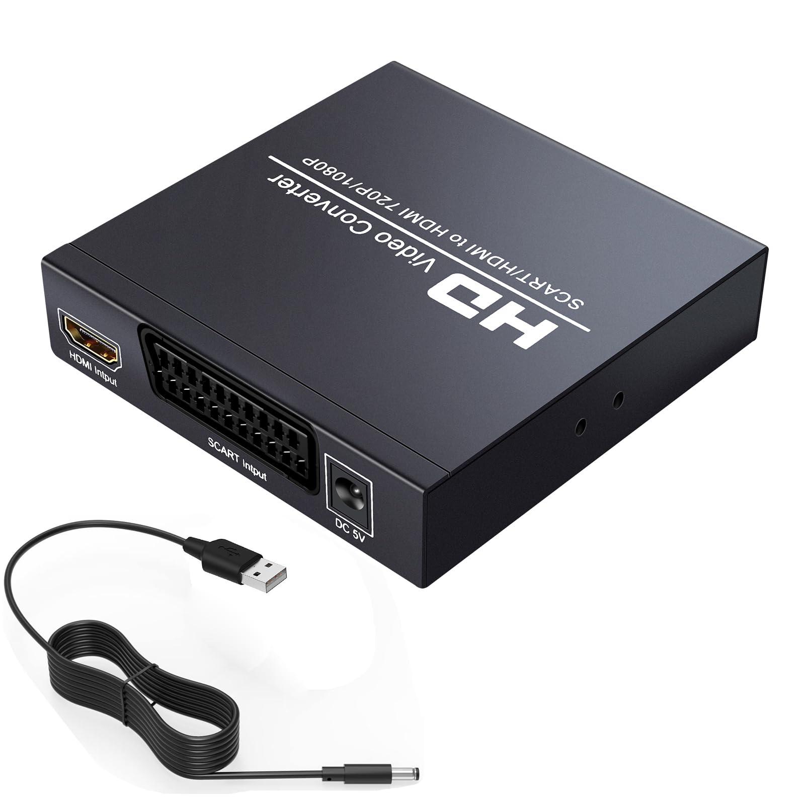 Convertisseur vidéo péritel vers HDMI 720p/1080p péritel vers HDMI avec détartreur vidéo PAL/NTSC sortie audio coaxiale 3,5 mm pour consoles de jeux DVD