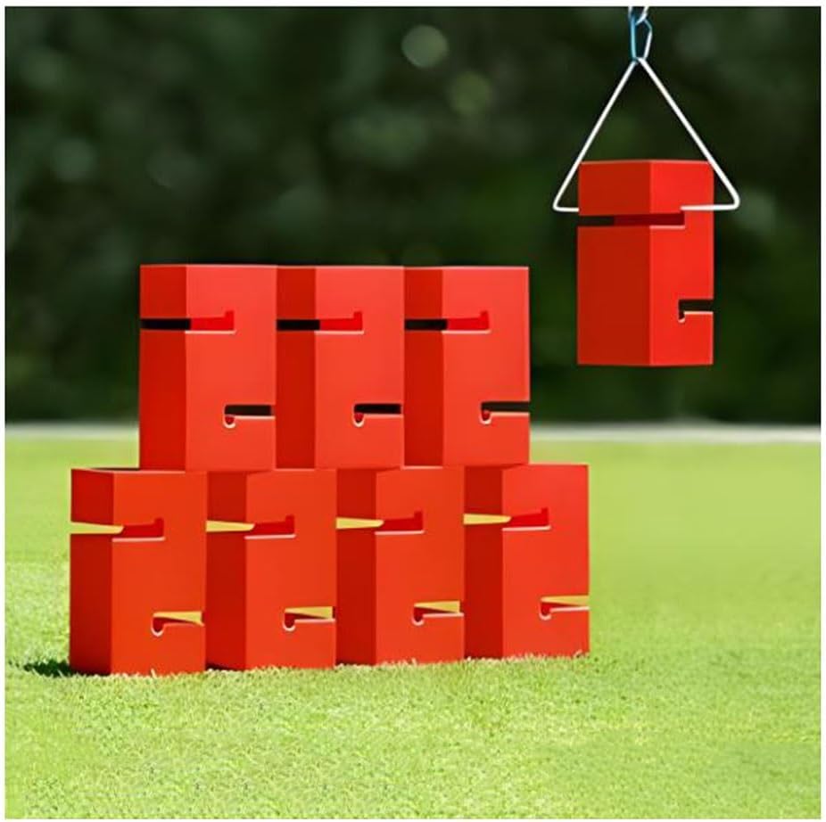 Field Day Team Building Game Building Blocks, Sturdy and Durable ABS Material, Improve Group Leadership Communication Skills (Color : Red, Size : 8PCS)