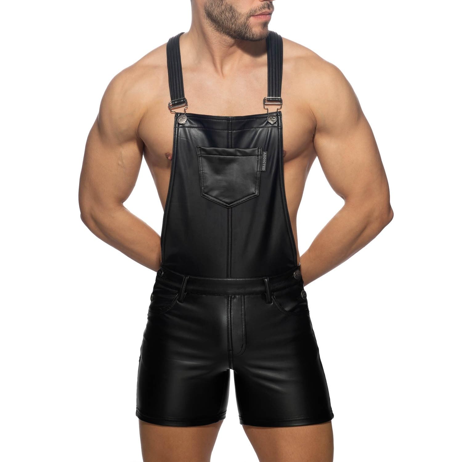 ADDICTED/アディクティッド FETISH OVERALLS フェイクレザー オーバーオール ラバー 半ズボン ロングパンツ　メンズ　ボトムス　ファッション 61jJKvo1xTL.jpg