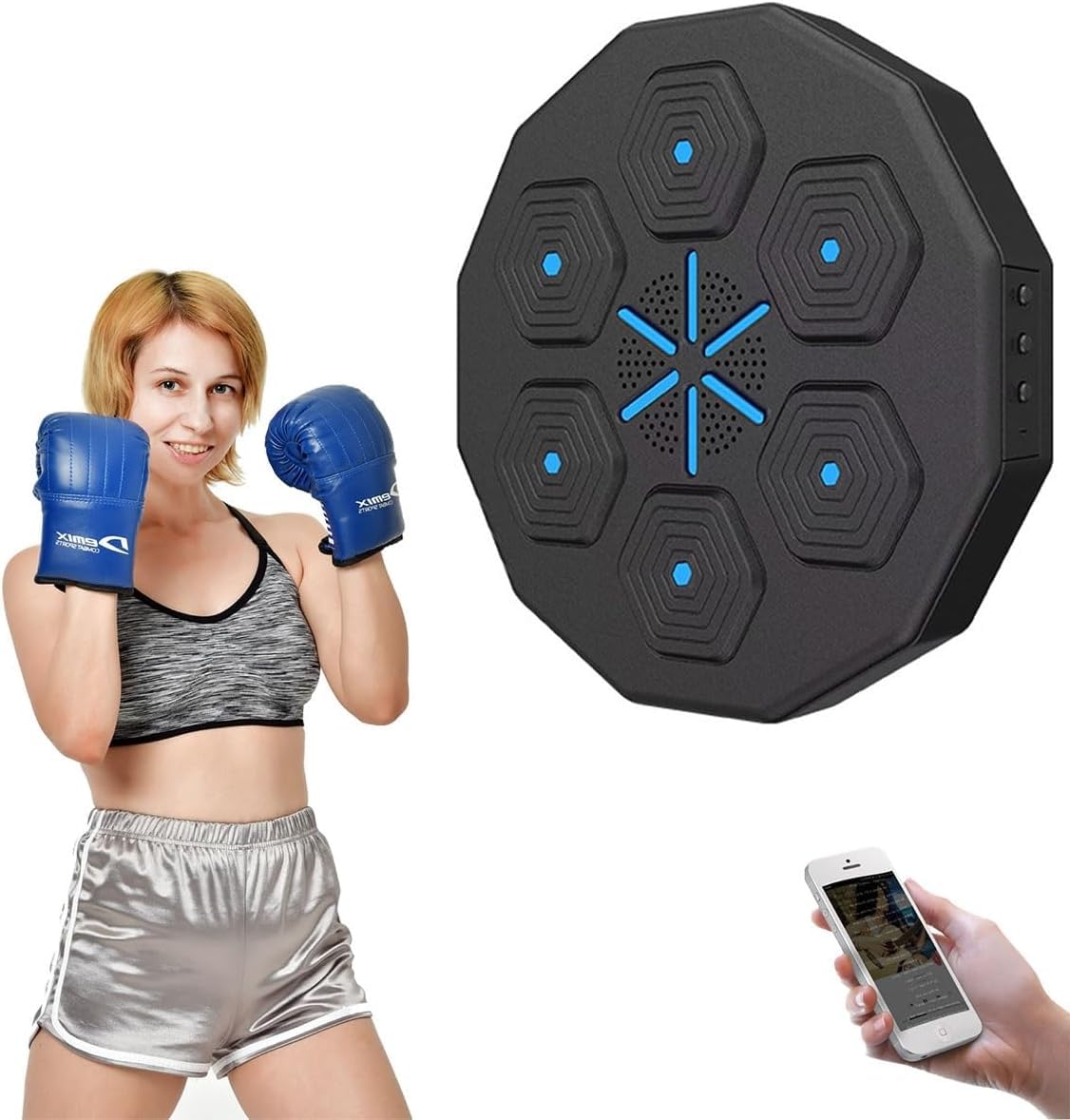 Macchina Da Boxe Musicale Bluetooth - One Punch Con Luci, Per Allenamento Casa, Adulti E Bambini - Foto 11