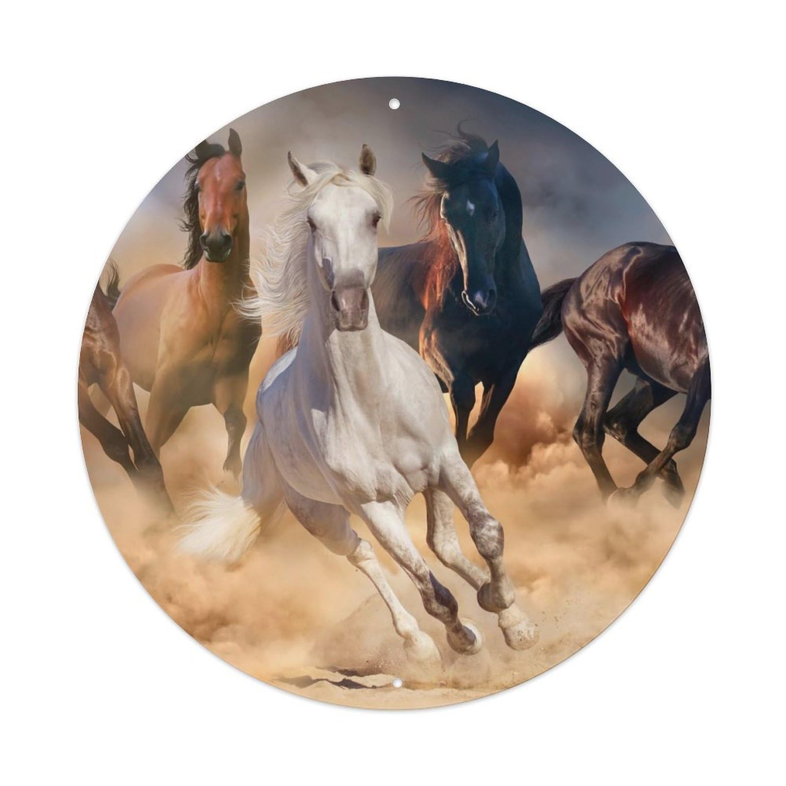 Horse Herds Poster Epic Stallion Power Metal Tin Sign