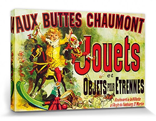 1art1 Vintage - Aux Buttes Chaumont, Jouets Et Objets Pour Étrennes, Jules Cheret, 1885 Cuadro, Lienzo Montado sobre Bastidor (30 x 20cm)