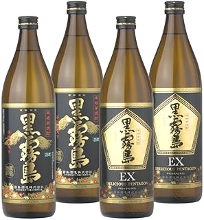 芋焼酎 黒霧島 黒霧島EX 25度 900ml 各2本(計4本) 飲み比べセット 霧島酒造