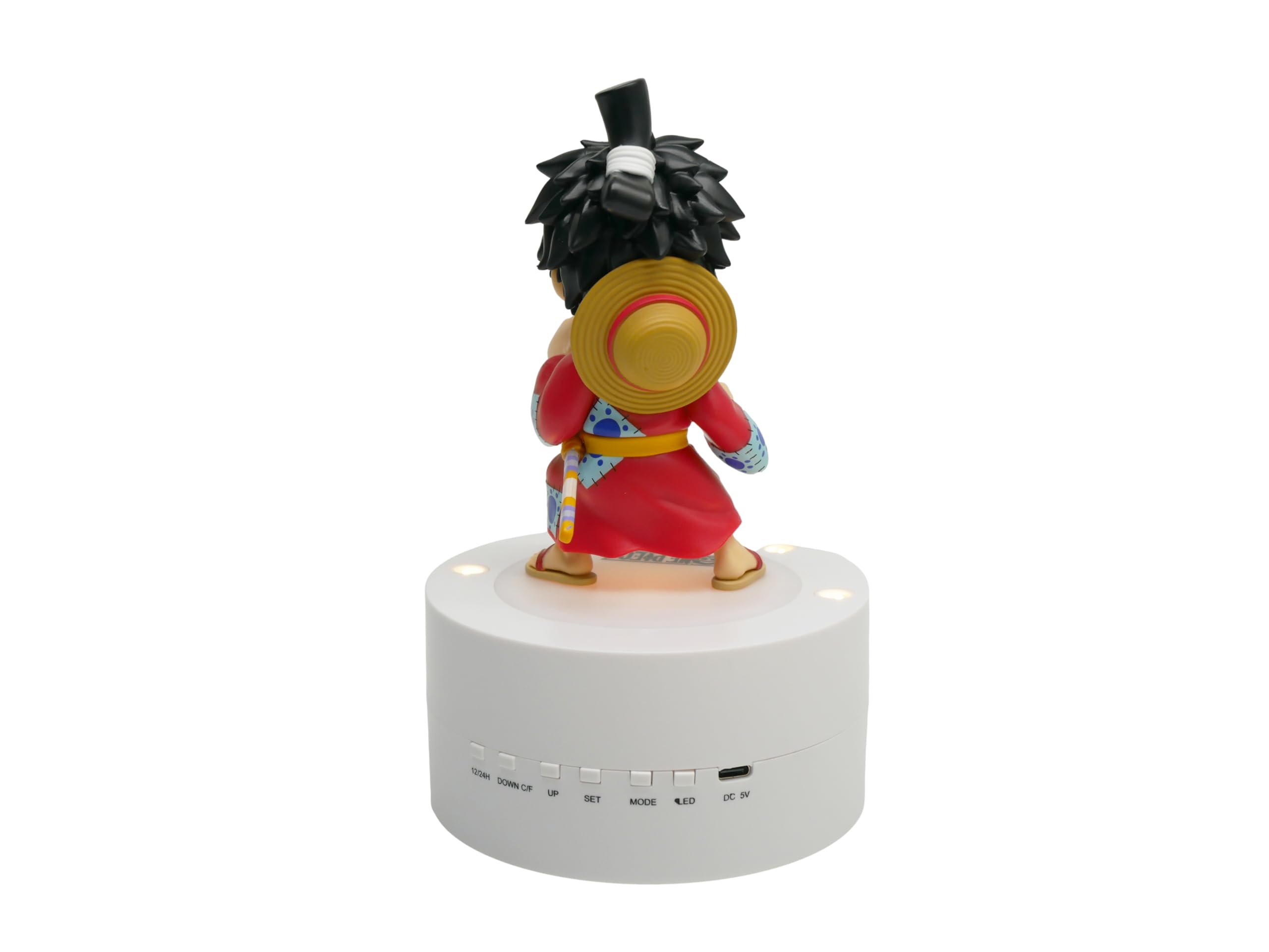 Teknofun - One Piece Licencia Oficial - Reloj Despertador Luffy - Azul, Rojo y Negro - Funciona con Pilas (3X AAA) o USB-C (Cable Incluido) - 811638