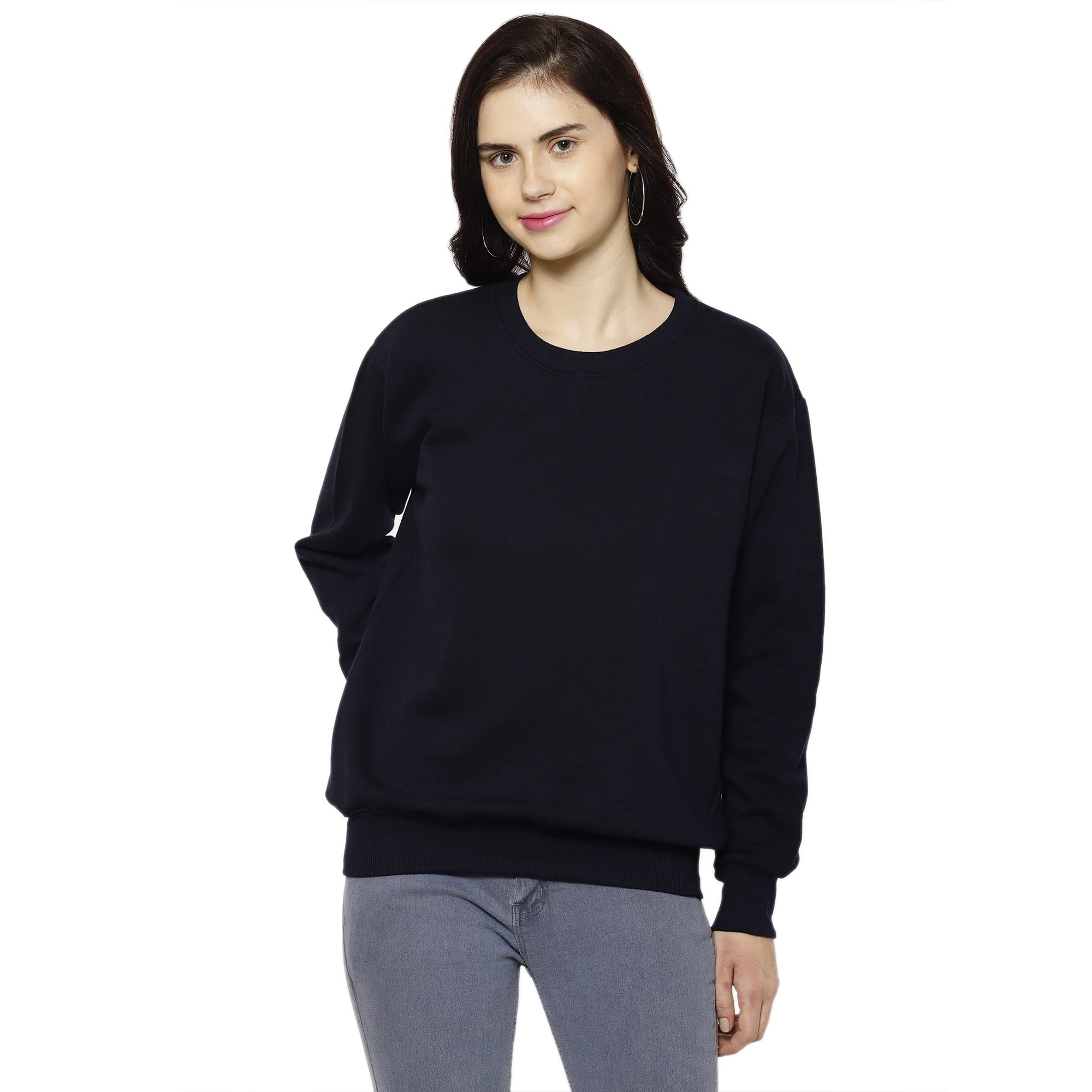 Mack JonneyFleece Round Neck Sweatshirt for Women-(SW_RN_001-P)