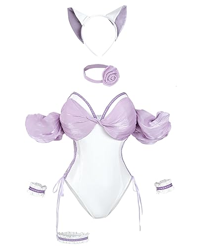 FCCAM Bunny Kostüm Frauen Girl Sakurajima Mai Cosplay Kostüm Anime Senpai Bunny Suit mit Ohren - Weiß 1416 - M