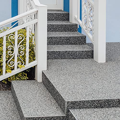 Isolbau Steinteppich SET Marmorkies 200kg + Bindemittel bis 20m² Nero 4/8mm Epoxidharz, Terassenboden, Natursteinboden Marmorkies Bodenbelag, Steinboden Bodenbeschichtung, Marmorstein, Innen Außen