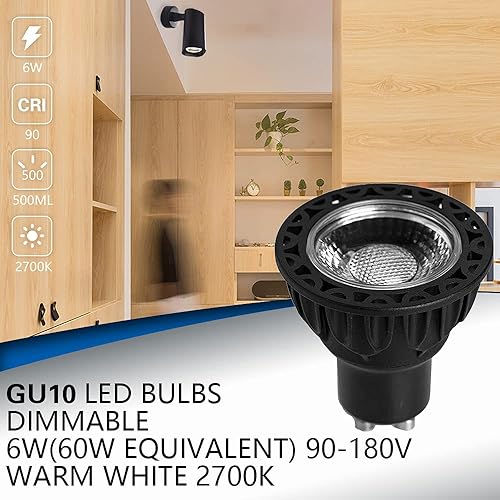Miniatura 2 de EAGLOD Bombillas LED GU10 regulables, lámparas halógenas de 50 W equivalentes a luz blanca cálida de 2700 K, 6 W 500 lm de repuesto para iluminación
