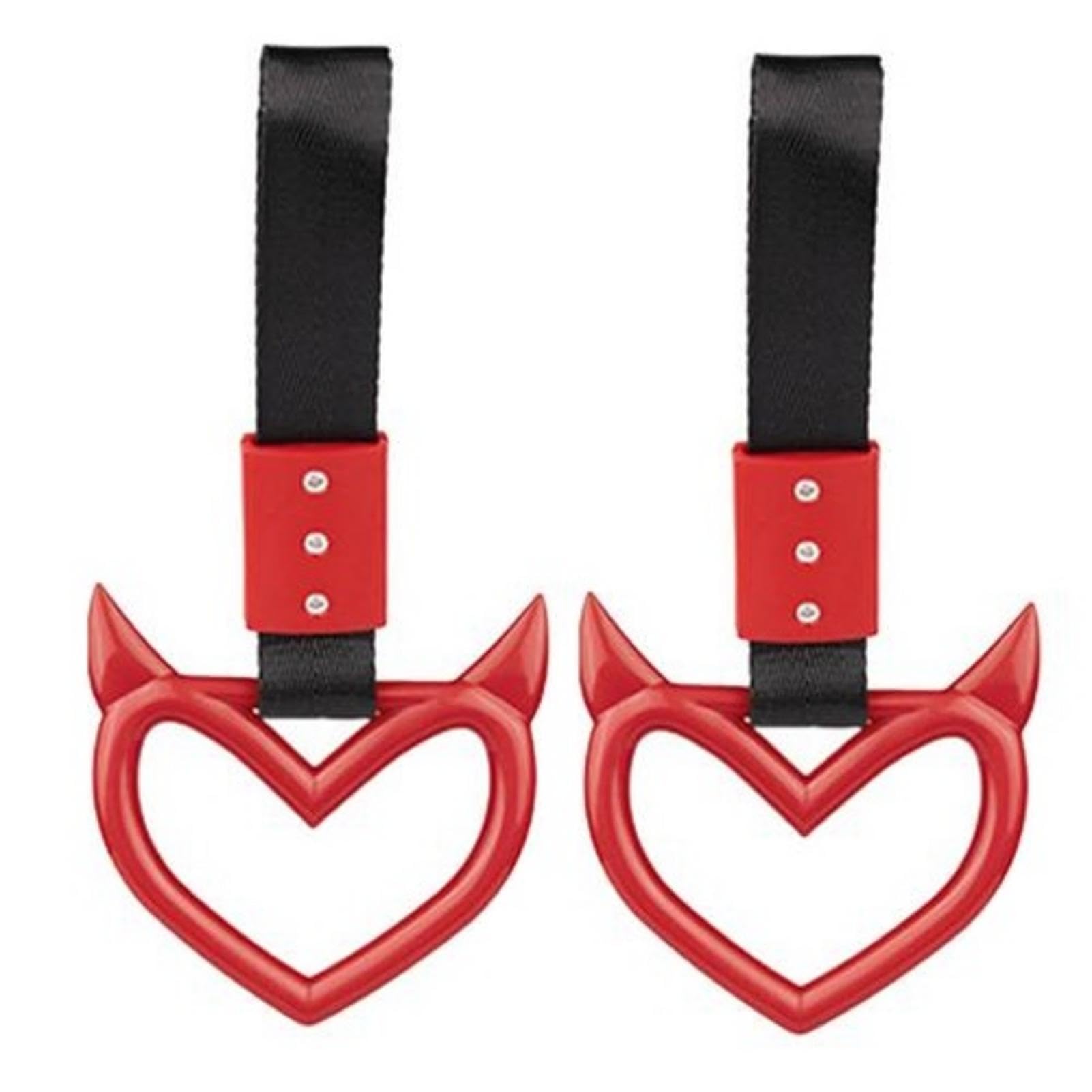 Amazon.com: Generic 2 Pieces Rings Heart Shaped Car Handle Straps