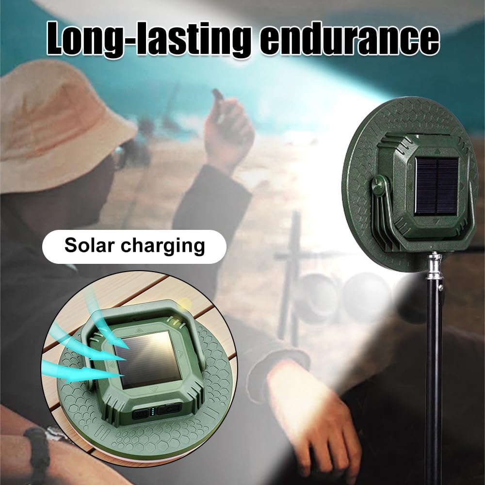 Lanterne de Camping a LED,Lampe de Poche Rechargeable IP65 Étanche 10 W 1400 Lm avec Base Magnétique,Batterie Externe 9000 MAh pour Urgences et Camping,Pêche