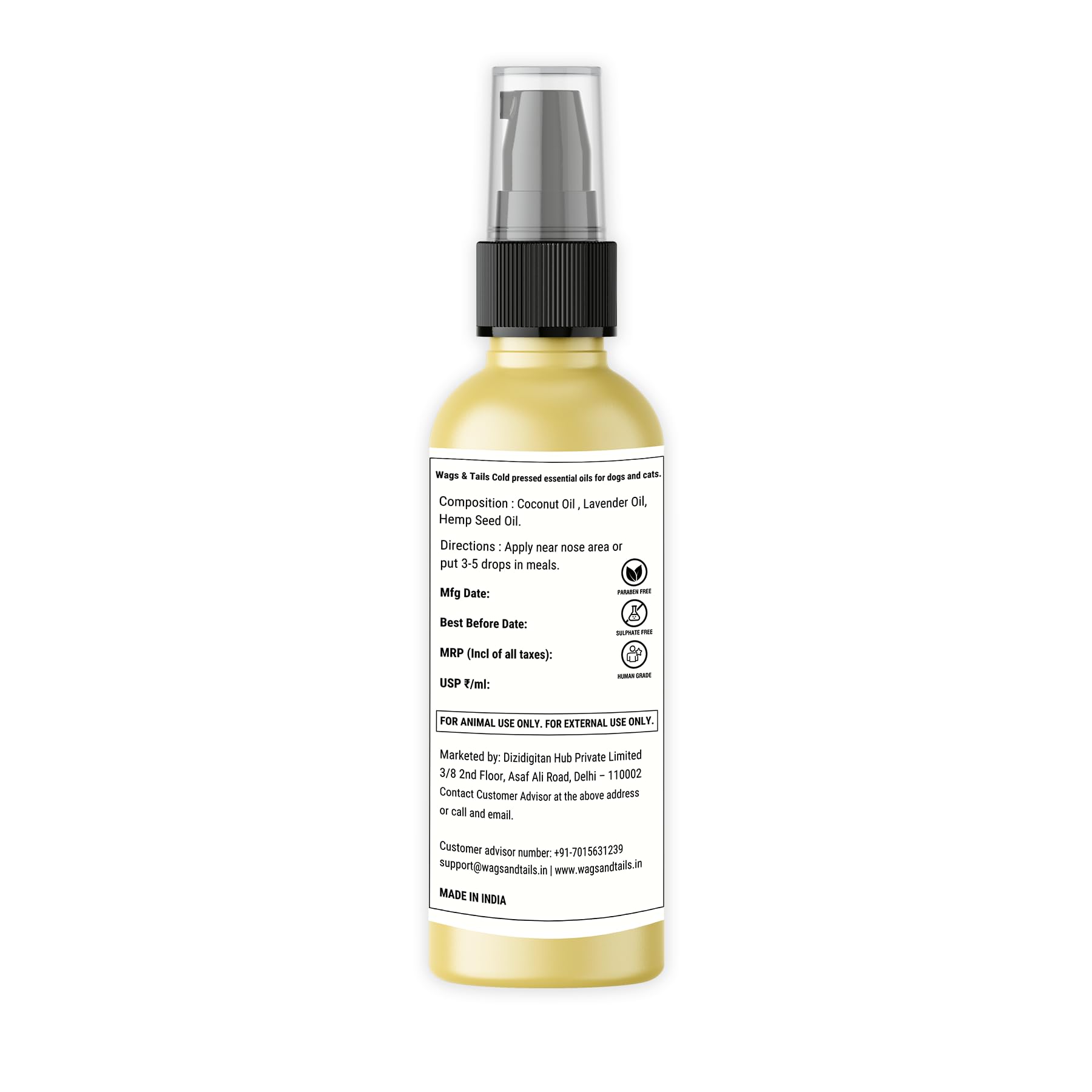 Wags & Tails Calming Oil for Dogs & Cats |Cold Pressed Hempseed, Lavender & Coconut Oil | Promotes Restful Sleep, Soothes Hyperactivity & Aggression |Fast Relief for Anxious Pets 3