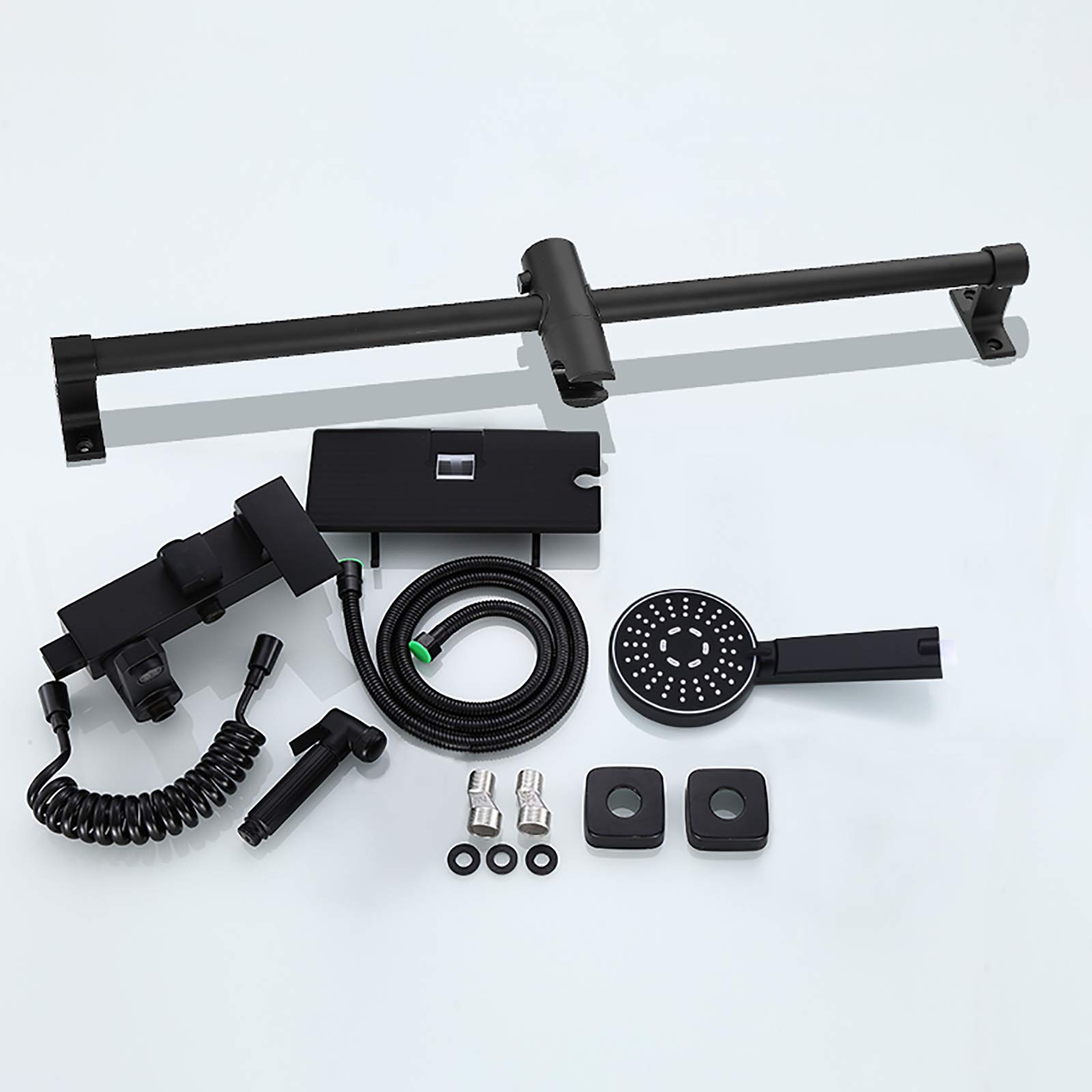 Rubinetto da Bagno Nero Tocco da Bagno Tocco vano da Bagno con Tocco di Vasca per spruzzatura Portatile con Molla da Bagno rotabile Moto vano con spruzzatore bidadro a bidot Tocco di riempimento vano