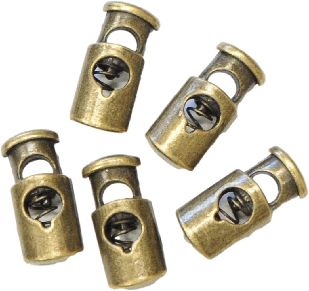 メタル コード ストッパー 2穴 3個入 全8種 《 金属 コードロック 紐止め 》 ループエンド 紐 ハンドメイド 止め パーツ 手芸 手作り