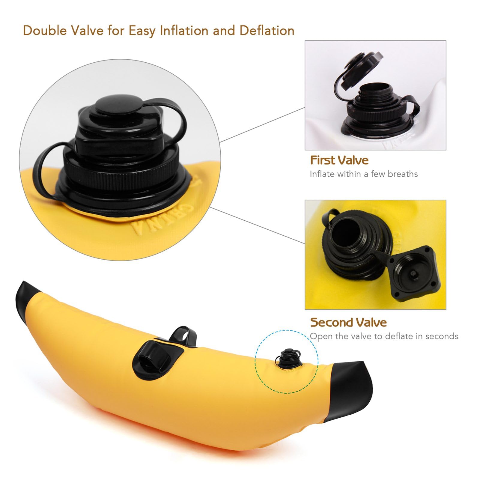 Wakects Stabilisateur de Kayak Gonflable en PVC avec Embout de Verrouillage sécurisé pour la Voile, la Pêche et Le Pagayage