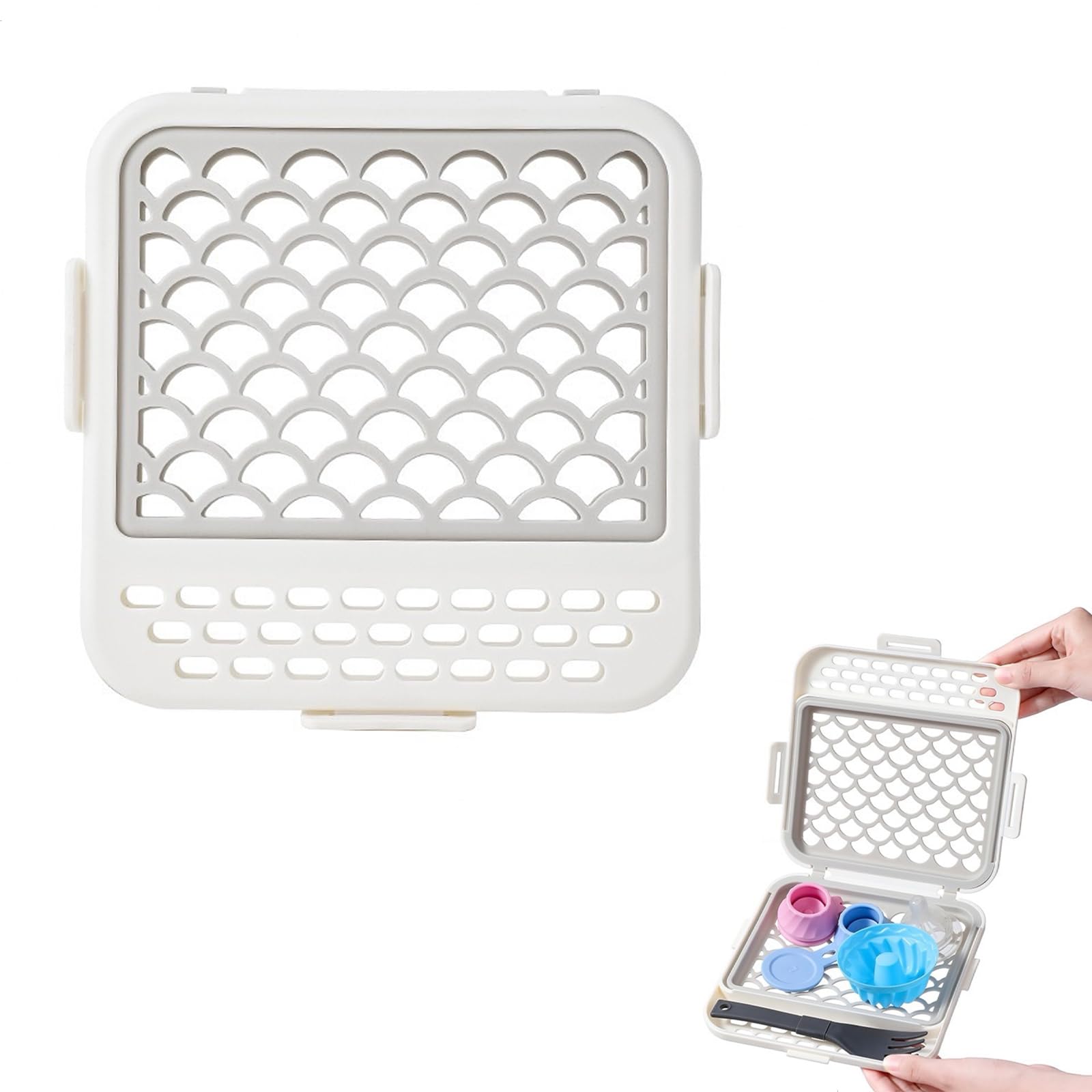 Dishwasher Cutlery Basket, Dishwasher Cutlery Basket, Dishwasher Basket, Lid with Snap Closure, Independent Container, Dishwasher Storage Basket