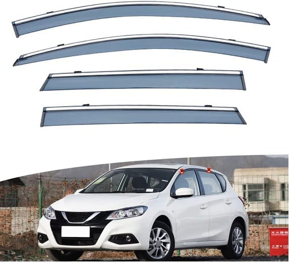 Fengxh Normal 4Pcs Smoke Tint Car Window Deflectors For Nissan Tiida 2011-2021