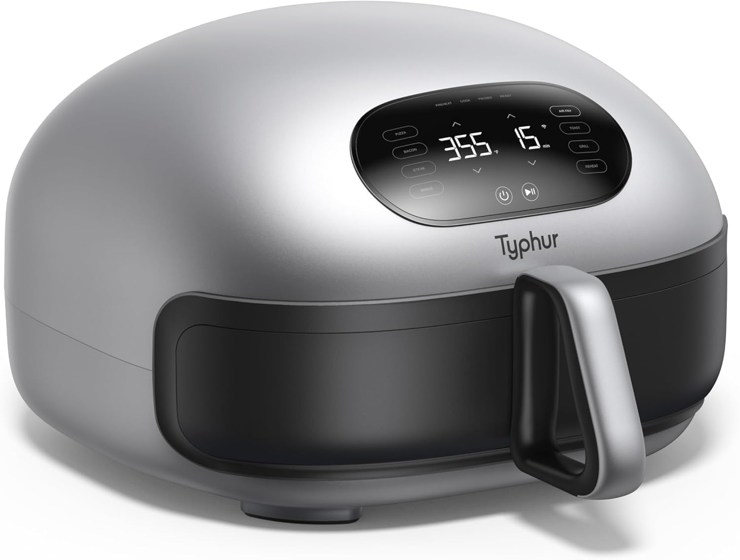 Typhur Dome 2 Freidora de Aire Inteligente, Grande, Calentamiento Superior e Inferior, Autolimpiante, Cesta Freidora Eléctrica LED Pantalla, Capacidad para Pizza de 12" o Bistecs, Silenciosa
