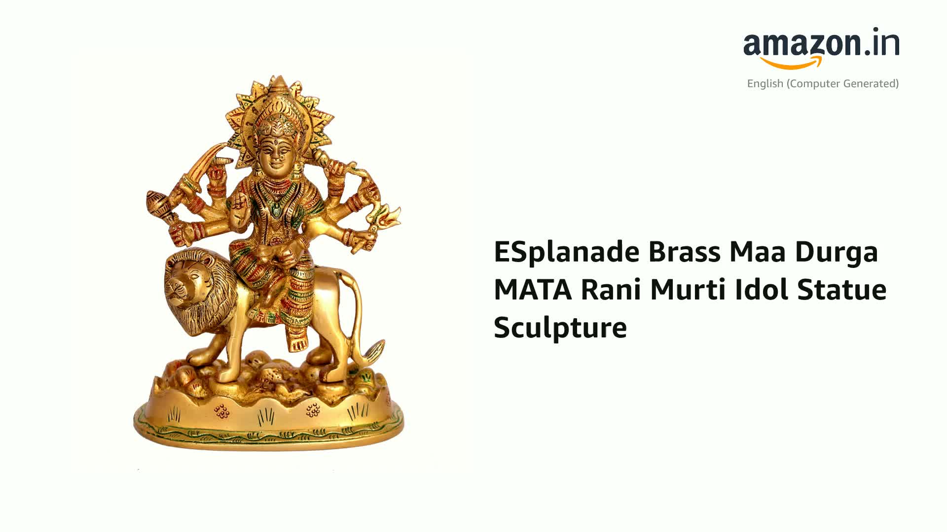Ekhasa Durga Maa Idol Aus Messing, 14 Cm – Göttin Statue Für Puja, Wohnkultur & Als Geschenk