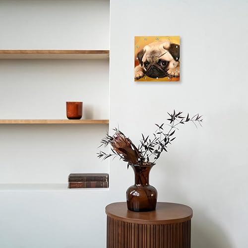 Miniatura 8 de 3drose Reloj de pared Pug, 10 x 10 pulgadas