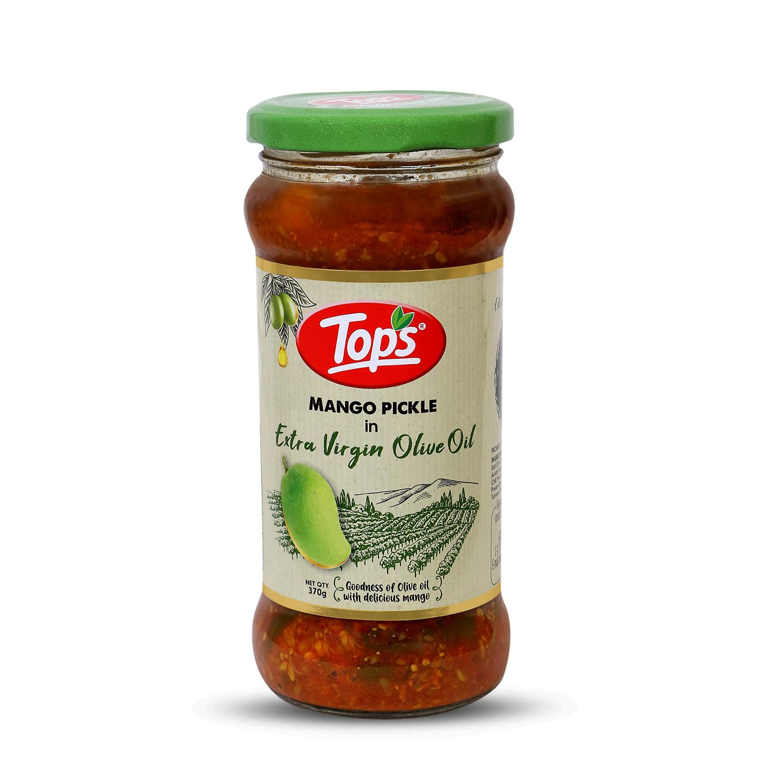 TOPS Olive Oil Mango Pickle - 370 gm Glass Jar | Mangoes marinated in selected spices and extra virgin oilive oil (B0C5MSRYTP) Amazon Price History, Amazon Price Tracker