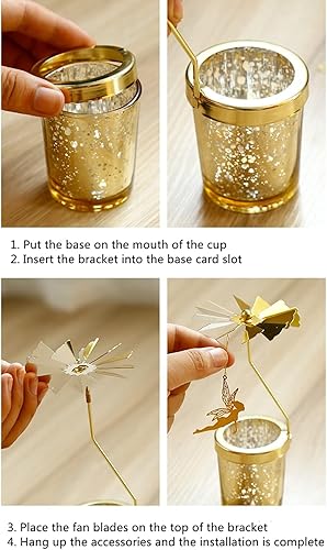 Miniatura 7 de Candelabros giratorios, candelabros de cristal dorado Starlight, restaurante, boda, Navidad, día de San Valentín, Acción de Gracias, boda,