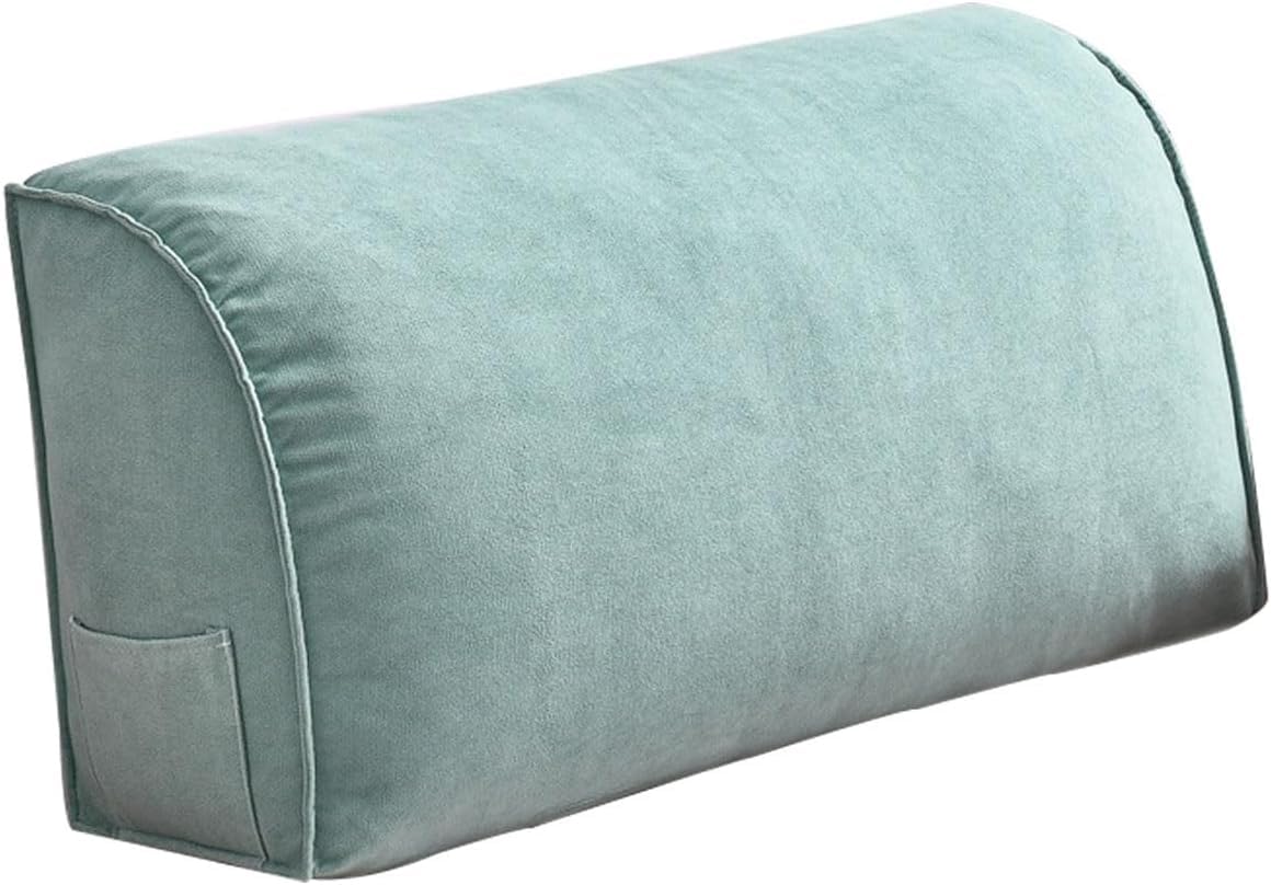 CUEYU Extra Thick Sofa Back Cushion Wedge Pillow for Couch&Bed, Couch Back Cushion Decorative Throw Pillows, Lumbar Neck Back Support Pillows Headboard Cushions Pillows Comfort（Green,31.5x17.7x7.8）