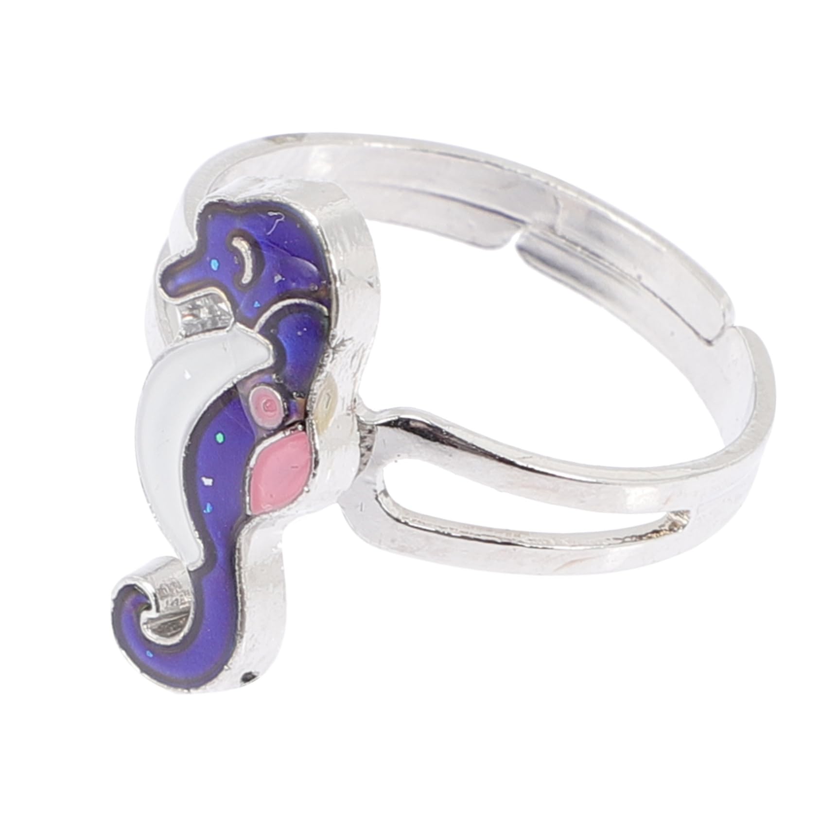 LIFKOMEColor Changing Seahorse Ring Temperature Finger Ring Hippocampus Ring Thermochromic Finger Rings Adjustable Mood Rings Statement Ring Hippocampus Finger Ring Zinc Alloy