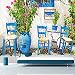 Papier peint maison blanche paysage méditerranéen tabouret bleu Fresque canapé salon TV fond décoration murale papier peint 3d gris poster pierre photo salon chambre chambre enfant-400cm×280cm