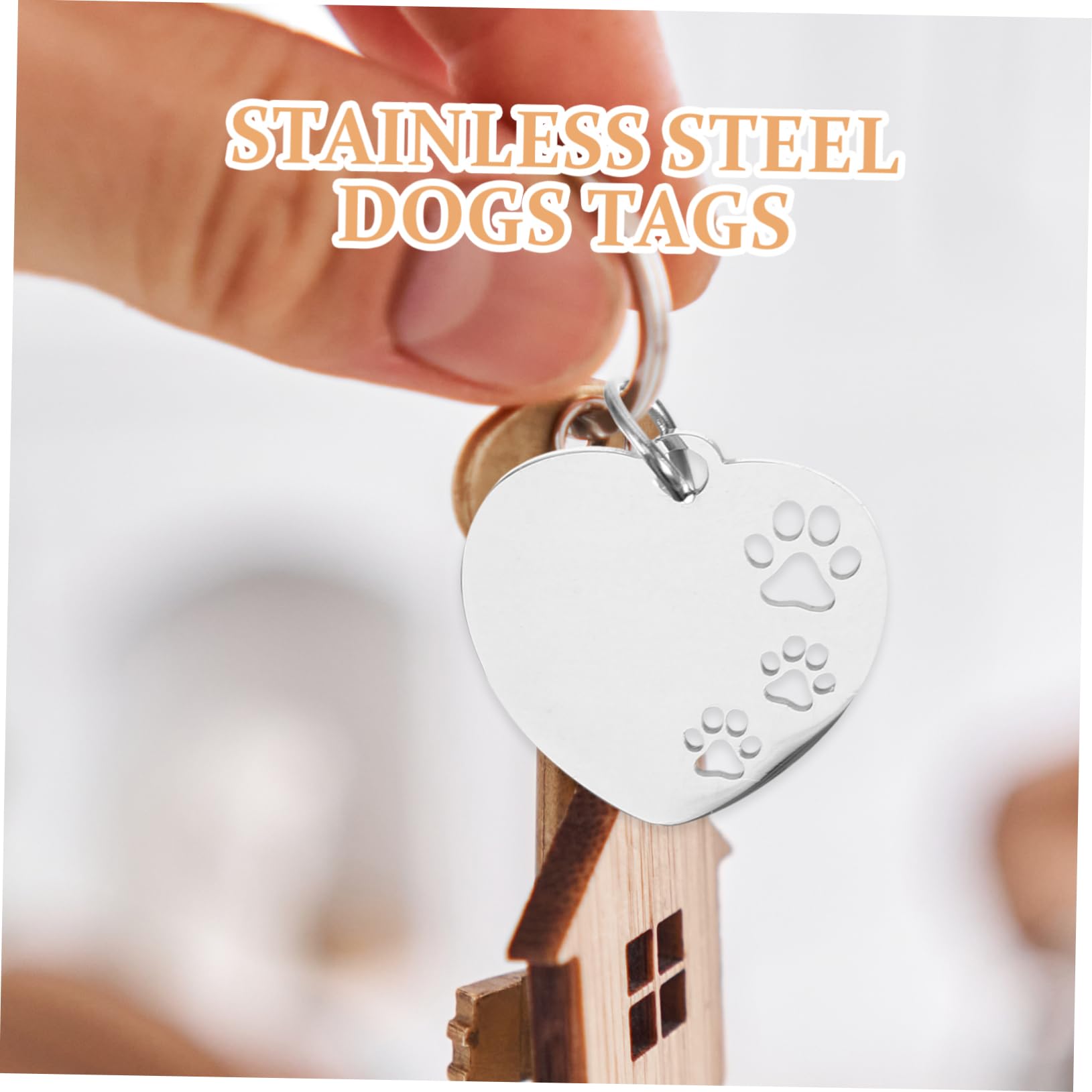 INOOMP 50stücke Herzförmige Haustiermarken Mit Paw-design Personalisierbare Hundemarken Für Hunde Katzen Und Kleine Haustiere Für Identifikation Und Dekoration