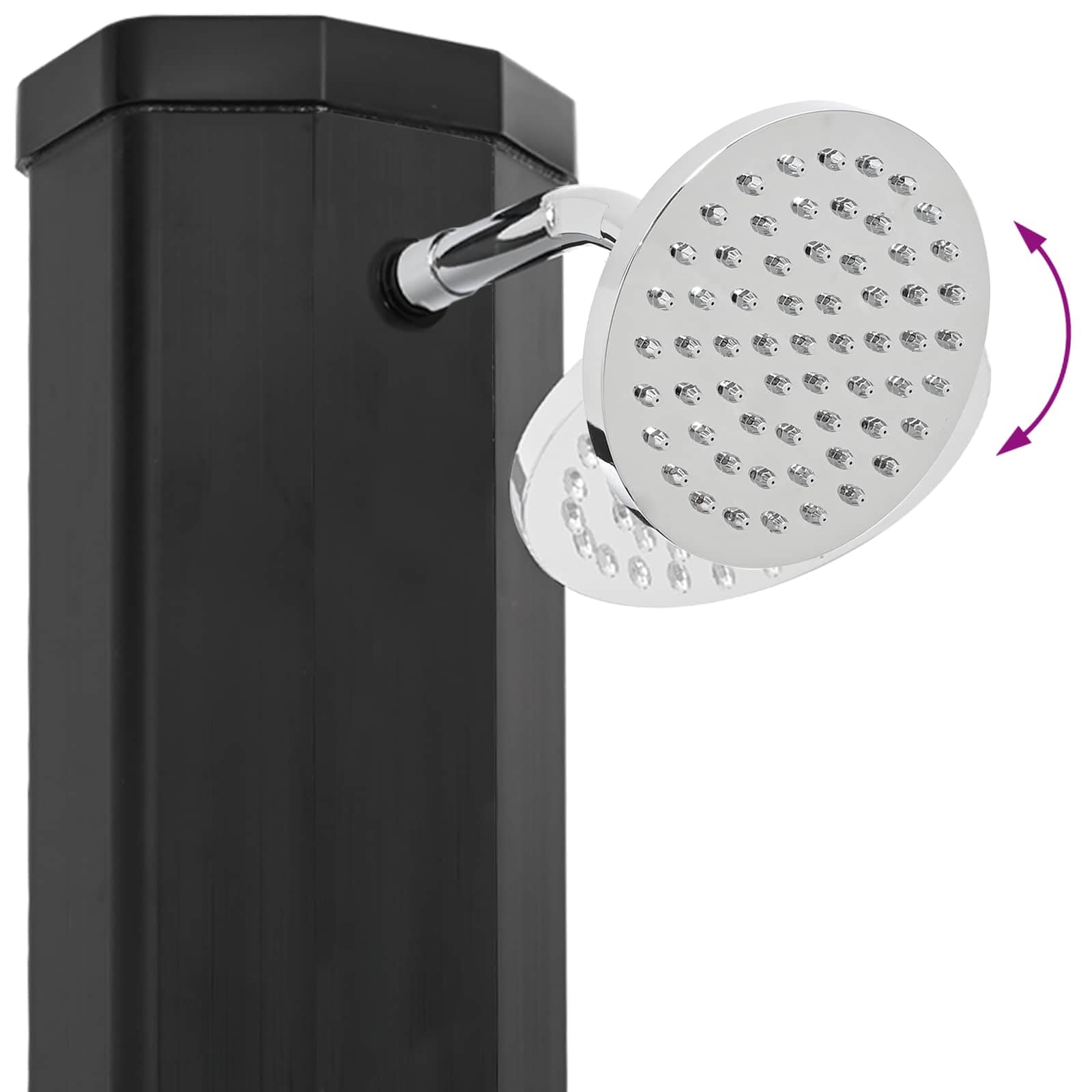 Doccia solare con soffione doccia, rubinetto nero, per giardino, piscina, vasca idromassaggio, spa, vasca idromassaggio, vasca idromassaggio, piscina per bambini, facile regolazione della