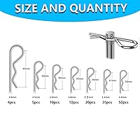 Vista 7 de 100 piezas de pasador de chaveta de acero inoxidable 304, kit surtido de accesorios para mecánica automotriz, reparación de motores pequeños