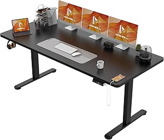Height Adjustable Desk, 140 x 80 cm, Electric Height Adjustable, with Table Top in 4 Parts, Computer Desk with Memory Function, Sit-Stand Desk