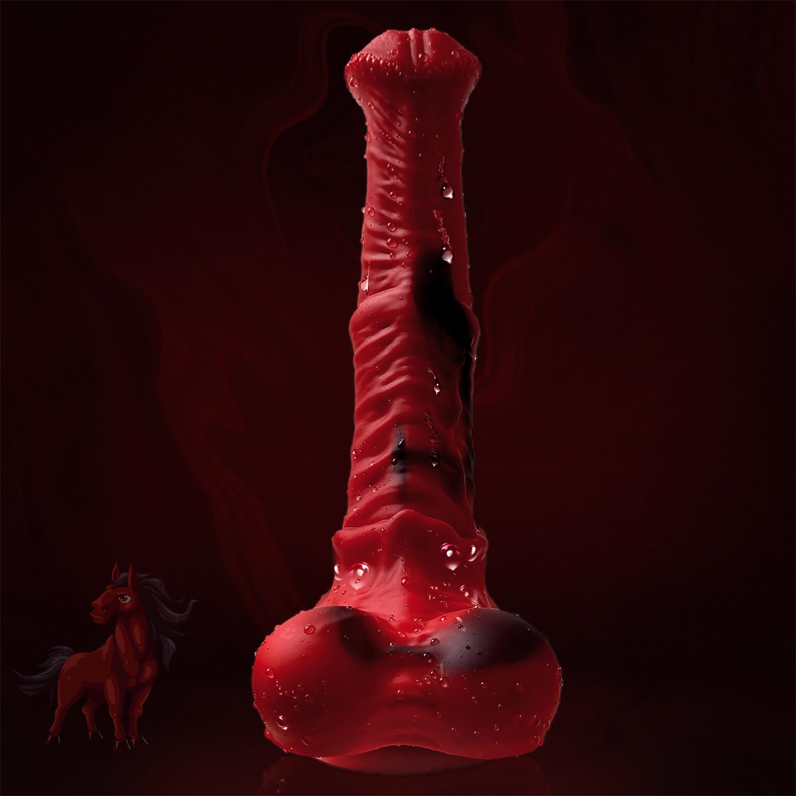 Dildo extra large mostro fantasia animale cavallo pene silicone anale plug anale dildo classico dildo for donne uomini(L)