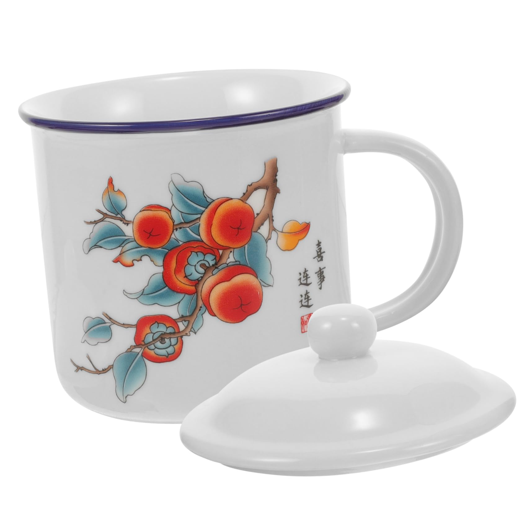 BESPORTBLE 3stücke Vintage Emaille Becher Mit Deckel Robuster Trinkbecher Für Outdoor-aktivitäten Praktischer Und Stilvoller Kaffeebecher Für Teeliebhaber Spülmaschinenfest Und Langlebig