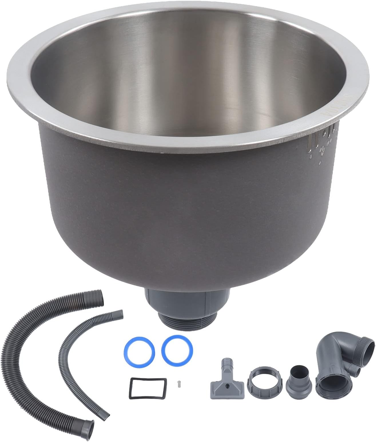Mini Round Kitchen Sink Stainless Steel Bar Round Basin with Drainpipe Fitting 30cm Diameter Apartment Bath Fixtures Kitchen Sink Accessories